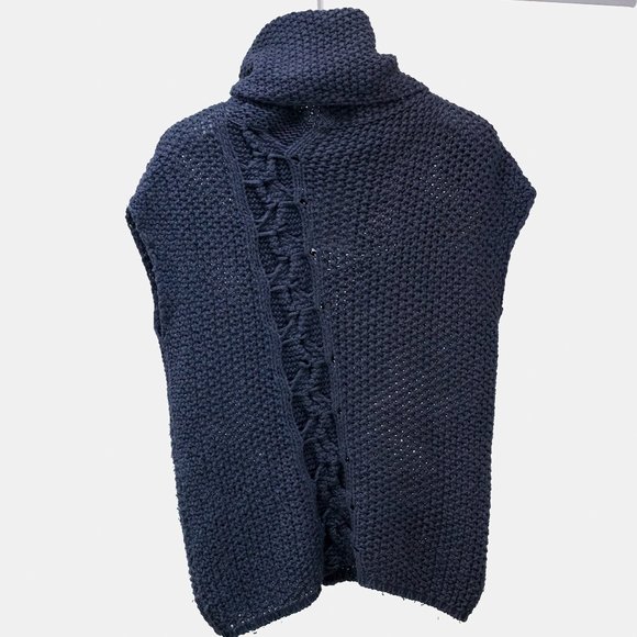 Sarah Pacini Blue Knit Wool Tunic - Picture 3 of 8